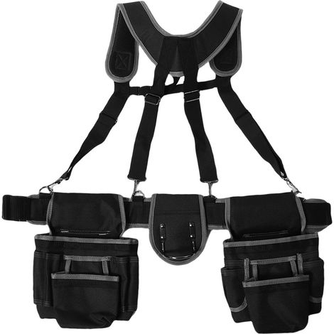 Organisateur de ceinture porte-outils avec bretelles et poches, en tissu Oxford, confortable et réglable. (1/5)