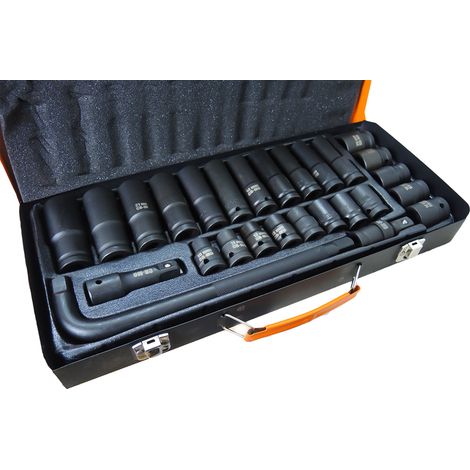 Kit 27 bussole boccole rinforzate adattatori per avvitatore pneumatico da 1/2"