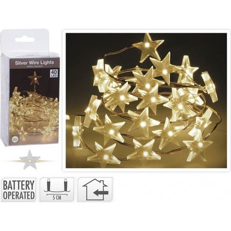 ILUMINACION 40 LEDS ESTRELLAS BCO.CALIDO - EHLIS