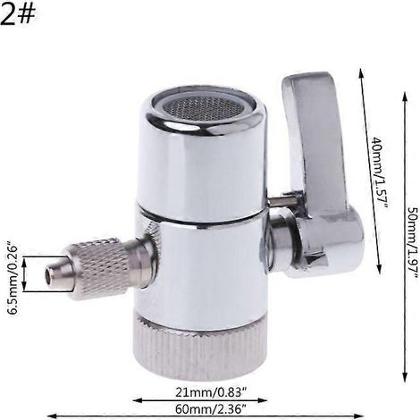 Robinet de dérivation pour filtre à eau, système RO à vanne, connecteur de tube 1/4", 2 5/8", 3/8" (1/4)