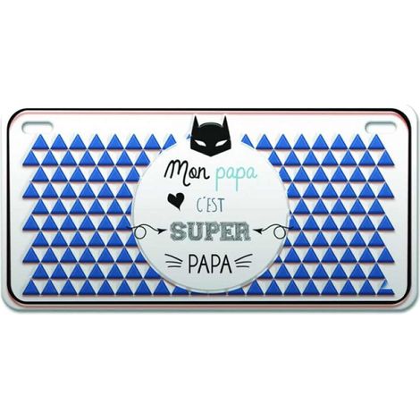 Magnet Mon Papa c'est Super Papa en Métal (1/2)