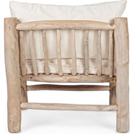 Poltrona in Teak Naturale con Cuscini in Cotone Sahel (1/5)