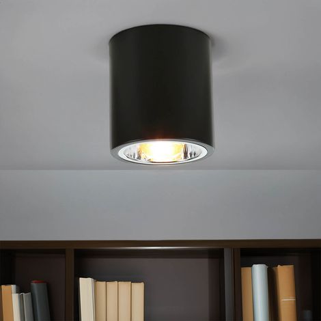 Runde Deckenleuchte E27 DOWNLIGHT ROUND Schwarz klein (1/5)