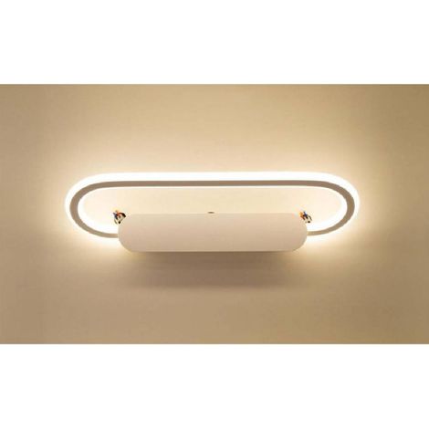 Lampe Mur Led Miroir 16w Lampe Salle De Bain Ovale 3000k 6500k 4000k 45cm F06 -blanc Naturel-