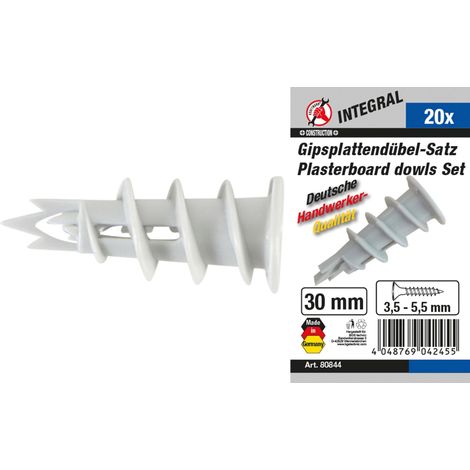 Assortimento tasselli filettati per cartongesso 20 pz.