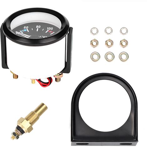 Strumento per strumento digitale per indicatore della temperatura dell'acqua LED per camion universale da 2 pollici 52 mm (1/5)