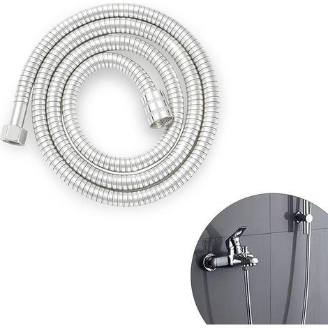 1.5 M Flexible de Douche Universel, Tuyau de Douche Anti Torsion et Anti Pliure, Antidéflagrant, Résistant à Haute Température et à la Torsion, Convient à Toutes les Douches (1/5)