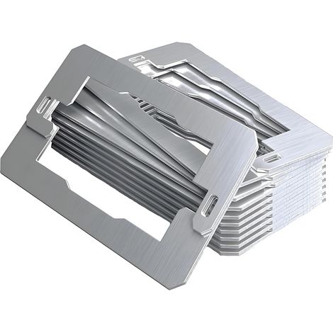 Lot de 10 plaques de nivellement professionnelles en acier inoxydable pour boîte électrique (1/5)