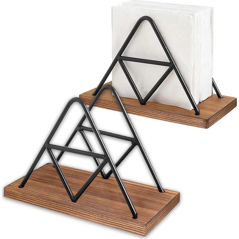 porte serviettes en fer triangulaires pour décoration de table au restaurant Lot de 2 (1/5)