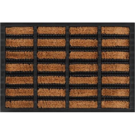 Paillasson rectangulaire de 40 x 60 cm, en caoutchouc et fibre de coco. (1/5)