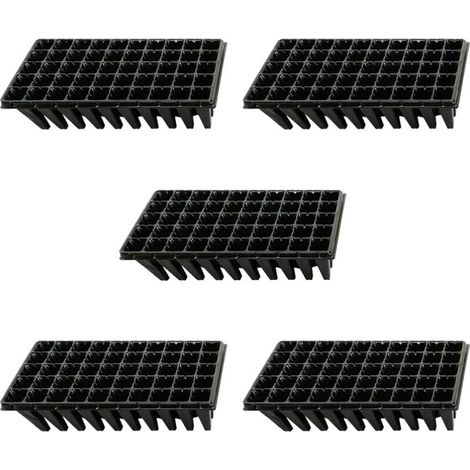 5Pcs Plateaux de Culture de Plantes 50 Plateaux de Démarrage de Semis de Cellules pour La Germination des Graines Et Le Plateau de Propagation en Plastique des Semis Noir (1/5)