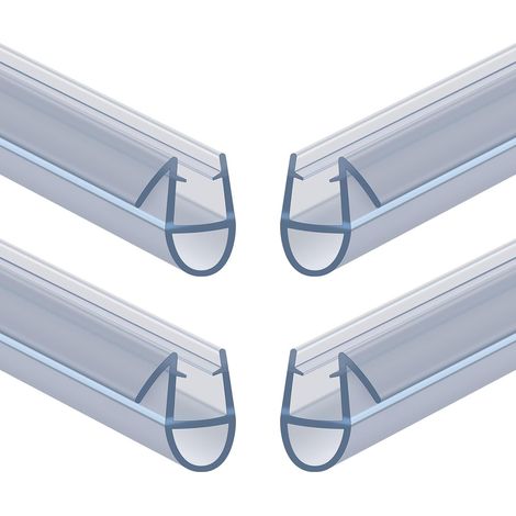Joint de Douche pour Paroi en Verre, 30CM 4PCS Barrière de Douche, Joint Porte Douche pour Vitre 4-6mm, Joint d'Étanchéité Cabine Douche Barrière Pliable, PVC Extra-épais (Transparent) (1/5)