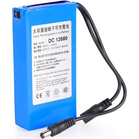 Batterie Lithium-ION Rechargeable pour Télévision Caméras Caméscopes Capacité 6800mAh avec Commutateur en Circuit Fermé DC 12 V Adaptateur DC 12680 (1/5)