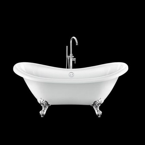 Vasca da bagno freestanding con piedini DARLINGTON Bianca 175 cm Piedini di aquila Cromati