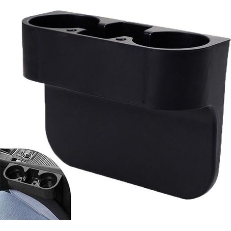 Portavasos universal para coche, Portavasos en forma de cuña, 27,7 x 20,7 cm, Ideal para colocar vasos de agua, teléfonos móviles, Negro (1/5)