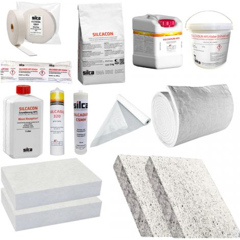 Silca Silcadur HFS Kleber Kartusche Wärmedämmplatten Kamin Ofen Silcawool Gewebe Silca Kleber Folie 5 (1/5)