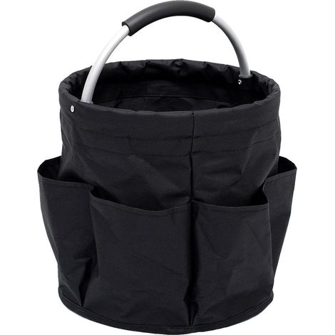 Panier Rangement Produit d'entretien(Noir), 6 rangements pliables, avec poignée de transport (1/5)