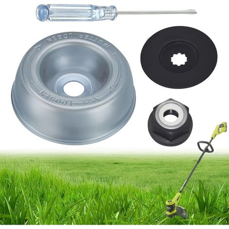 Lot de 4 adaptateurs de lame pour tondeuse de jardin Stihl - Disque de poussée - Plaque Rider - Écrou de col - Tournevis d'entretien - Accessoires de débroussailleuse Stihl (1/5)