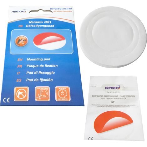 NEMAXX® 1x NX1 Quickfix Pad adesivo per il fissaggio del rilevatore di fumo / rilevatore di fumo wireless (1/5)