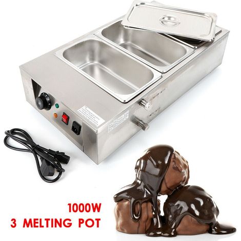 220v Electric Chocolate Tempering Machine Melter Maker 3 Melting Pot 12kg (1/5)