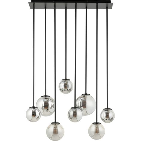 Suspension Tulia moderne 8 globes verre gris G9 Sigma (1/3)