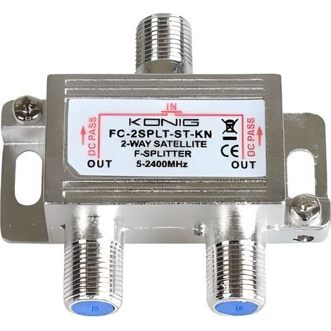 RÉPARTITEUR ANTENNE TV ou SAT 1 Entrée 2 Sorties 6.5 dB / 5-2400 MHz