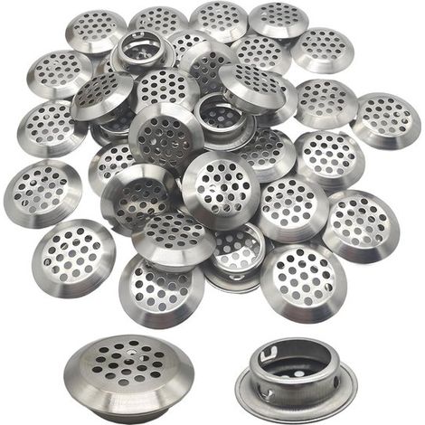 35 rejillas de ventilación redondas de acero inoxidable para cocina y baño (1/5)