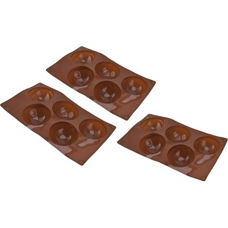Silikon-Backform mit 5 Mulden, Halbkreisform für Pudding, Schokolade und Kuchen, 3er-Set. (1/5)