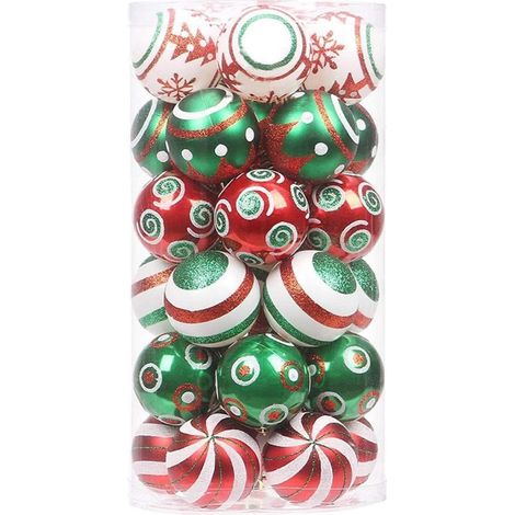 Boules décoratives d'Halloween peintes, 6 cm x 30 pièces, convenant aux vitrines de magasins et aux décorations de Noël. (1/5)