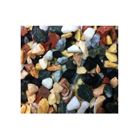 Gravier décoratif marbre multi-couleur 8/16 – Sac de 20 Kg – Pour allées et paillage durable – Provenance Europe – Scmc