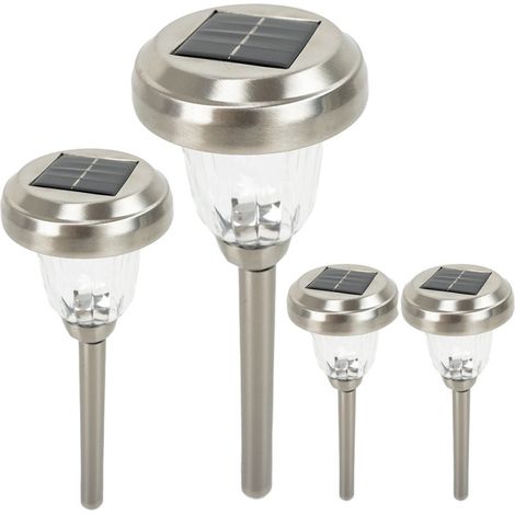 4 Stück Solarlampe Radiante LED Warm/Kaltweiß mit Sensor – 600mAh, IP44, 10 Std. Beleuchtung – Garten, Terrasse