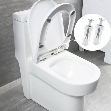 Fixation Abattant WC - Nylon Haute Résistance et Acier Inoxydable - Pour Siège de Toilette Standard - Kit de 2 Pièces (1/4)