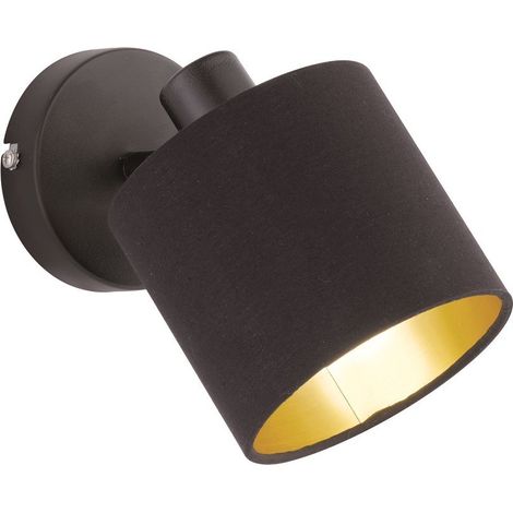 Applique, Plafonnier / Applique 1 lampe Tommy Noir en Fabric, TRIO