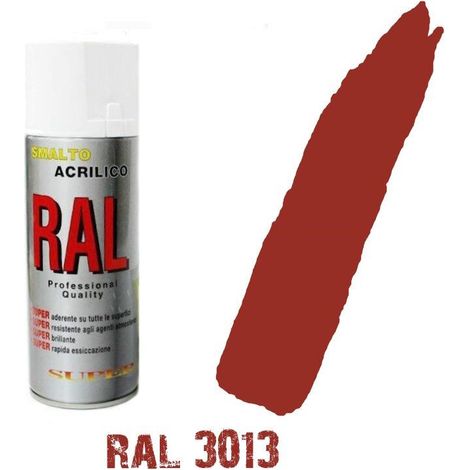 Bomboletta spray ral 3013 rosso pomodoro acrilico vernice brillante lucido