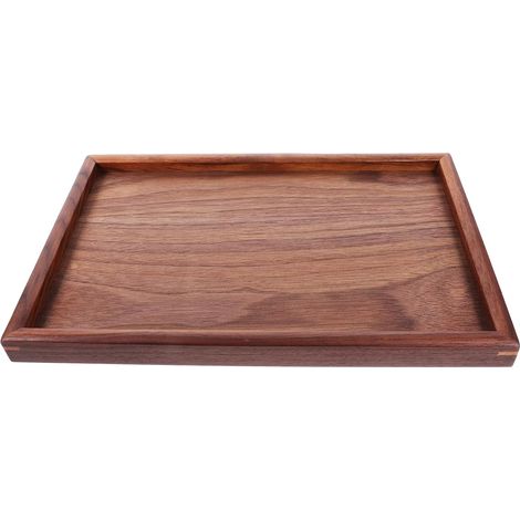 Plateau de Salle de Bain Rectangulaire en Bois Naturel, Porte-Bijoux et Porte-Flacon de Shampoing, pour Organiser Articles de Toilette et Serviettes à Portée de Main'-'- (1/5)
