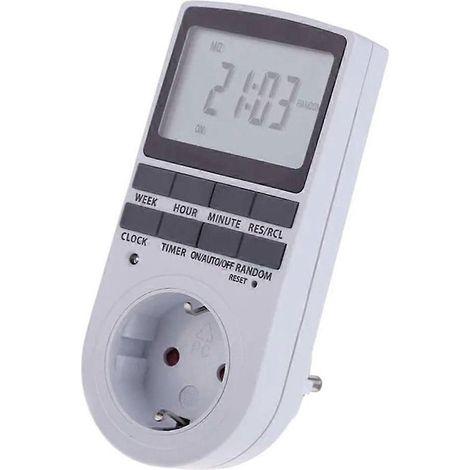 Digitale programmierbare Steckdose mit 24-Stunden-Zyklusprogrammierung, für Stecker aus Großbritannien, den USA, Australien und der EU (1/5)