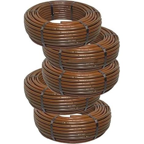 Suinga – Tuyau arroseur goutte à goutte 16mm – 500 mètres marron – Goutteurs tous les 33 cm – Pour vergers et jardins – Tuyau PE-32 de haute qualité (1/5)