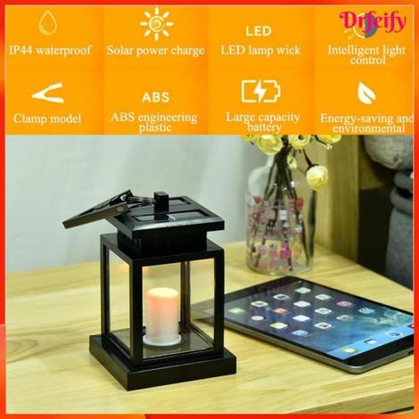 Lampe bougie solaire - - Modèle LED - Effet flamme ambrée - Capteur crépusculaire - IP44 étanche (1/5)