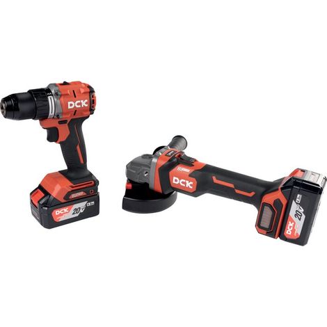 Kit perceuse-visseuse à percussion + meuleuse 125 mm - KCKC04 (TYPE EK) - DCK - 2 Batteries 4Ah et chargeur (1/2)