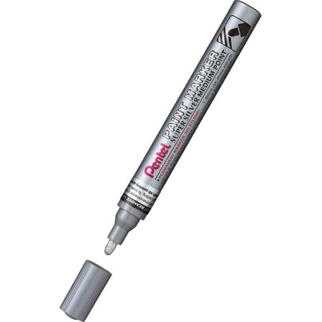 Pentel Ölmarker MMP10-Z, rund, silber, Aluminiumgehäuse