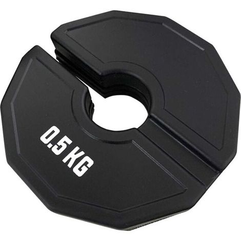 Plaques de poids fractionnées Gym Micro-Plates, haltères, plaques en caoutchouc, ajout de changement, noir, 0,5 kg (1/4)