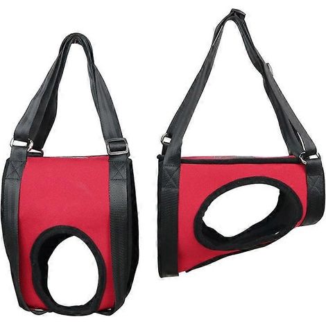 Harnais souple Soft Sling Assist pour chien âgé, blessé, handicapé ou après une chirurgie du LCA - Taille M - Rouge (1/5)
