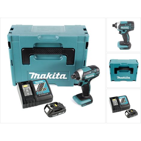 Makita DTD 152 Y1J-D 18V Avvitatore ad impulsi a batteria in valigetta Makpac + 1x Batteria BL 1815 N 1,5 Ah + Caricatore rapido DC 18 RC
