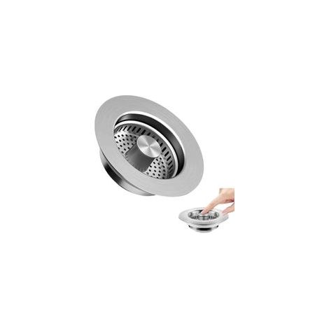 Spülbecken-Sieb, 3-in-1 Edelstahl-Ablaufsieb mit Pop-up-Öffnung für Küchenspülen, universelles Spülbecken-Sieb, 40 mm tiefe Spüle, universelles Küchen-Sieb - Crezuo