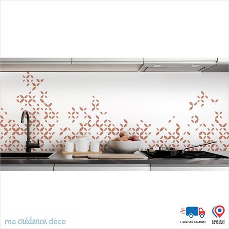 Crédence : Rosaces contemporaines - Couleur Rouge beige - Alu composite - 60 - 120 (1/3)