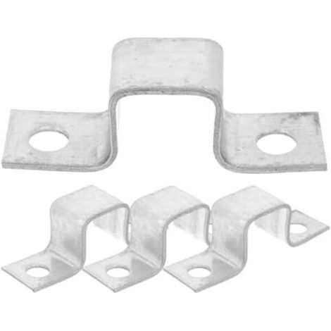 Lot de 4 Colliers Serrage Carrés Robustes en Acier pour Tubes U, Fixation Résistante Tuyaux Métalliques, Supports U Polyvalents Plomberie Intérieure - (1/5)