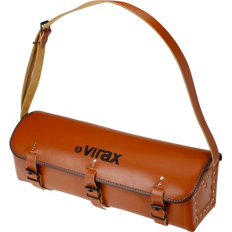Virax – Sac à outils en cuir pleine fleur imperméable – Dimensions 530x180x170mm – Lanière cuir – Renfort coutures – 382670