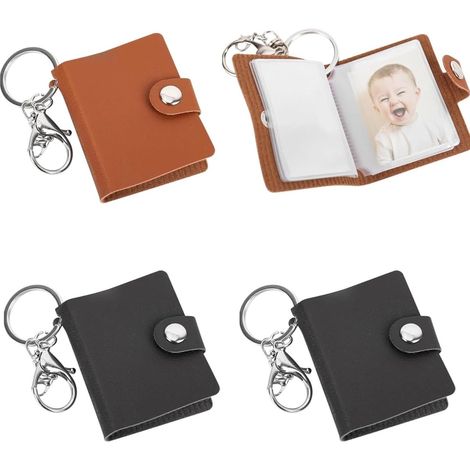 Lot de 4 mini-albums photo - Pour photos 5 cm - 20 pochettes photo faites maison - Avec porte-clés - Pour photos, cartes photo et photos d'identité (1/4)