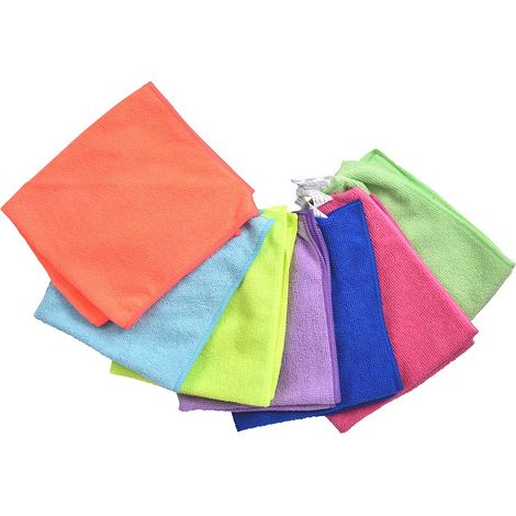 Liseré Vert - Lot 7 chiffons de nettoyage en microfibre recyclée - Multi-usages, ultra absorbants, résistants (1/5)