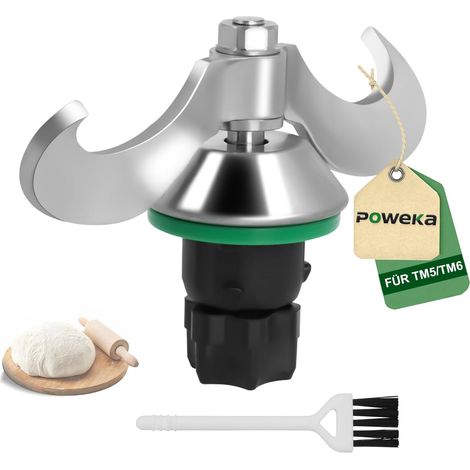 Lame à pâte compatible avec Thermomix TM5 et TM6, lame de rechange en acier inoxydable, lame de pétrissage pour pétrir la pâte (1/5)